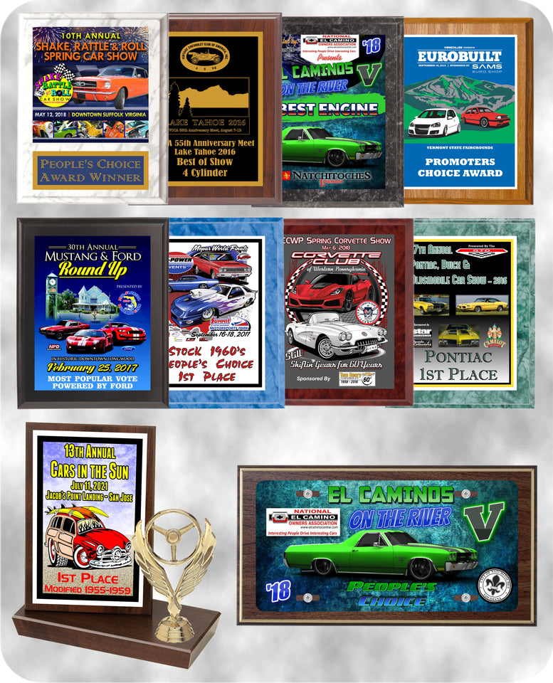 Car Show Car Cruise Award Plaques Dash Plaques